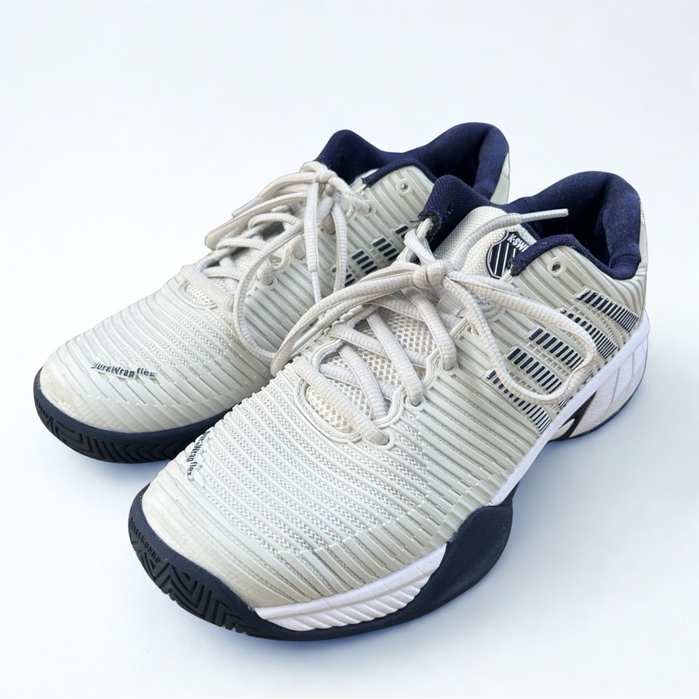 K-Swiss Juniors' Hypercourt Express Tennis Shoes Gray White Peacoat Size 5.5 Y